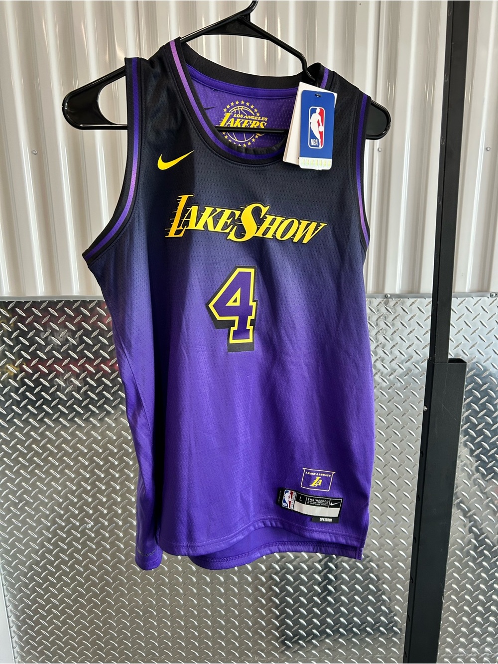 Nike Purple & Yellow Los Angeles Lakers 'Lake Show' #4 Basketball Jersey Knecht